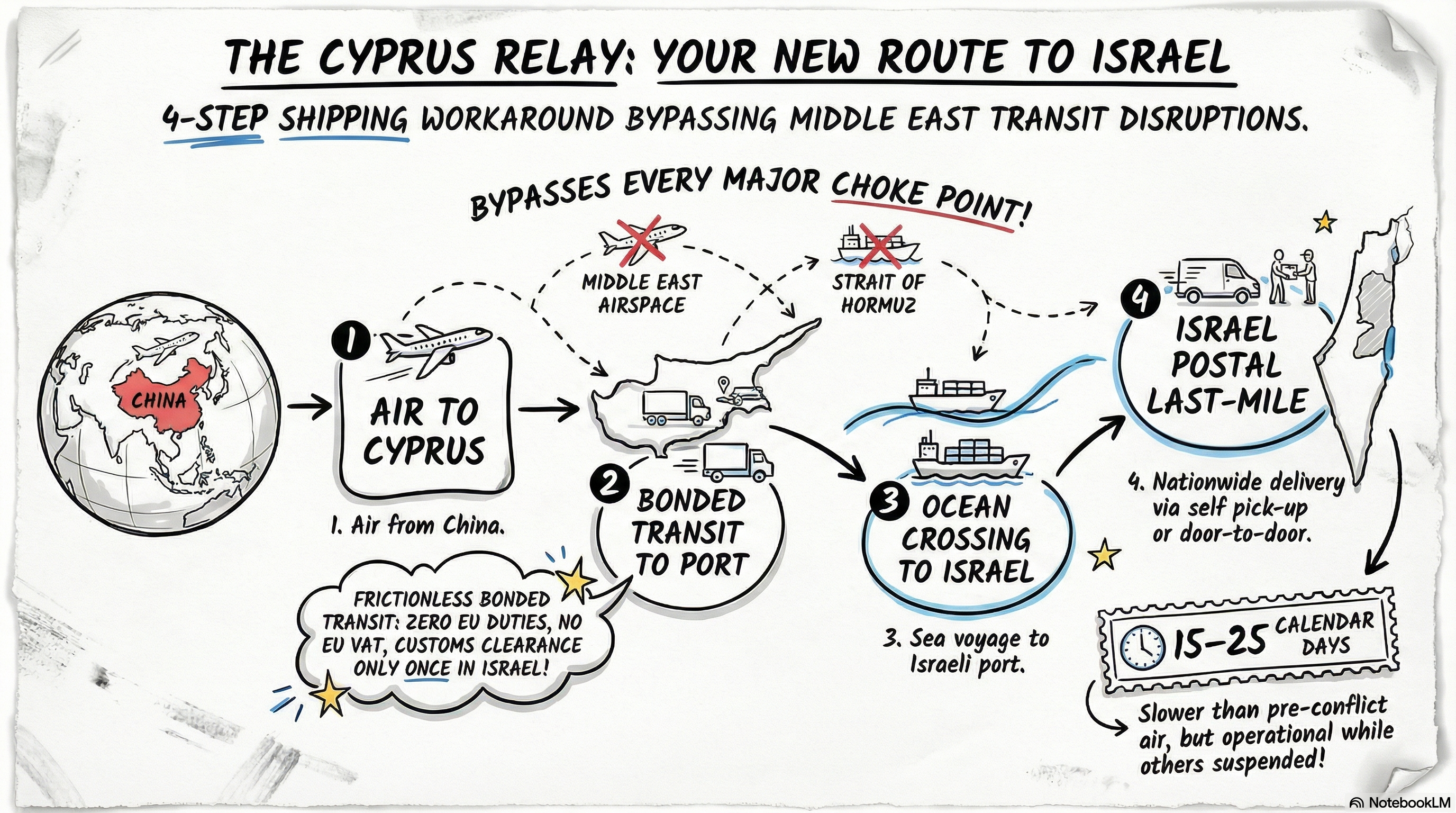 New Route: China → Cyprus → Israel Shipping Now Available (15-25 Days)